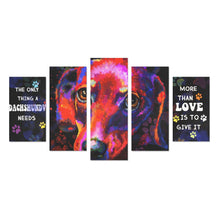 Load image into Gallery viewer, Dachshund Canvas Wall Art  5-Pieces