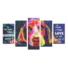 Load image into Gallery viewer, Basset Hound Canvas Wall Art  5-Pieces