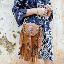 Load image into Gallery viewer, GOTHIC SKULL RIVETS TASSEL SHOULDER BAG